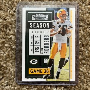 2020 Panini Contenders Aaron Rodgers Season ticket Green